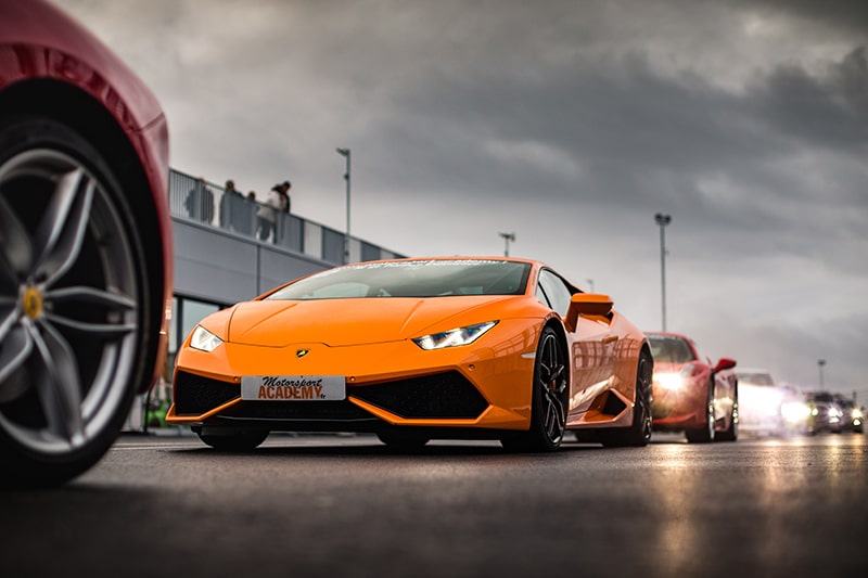 Lamborghini Huracan dans les stands